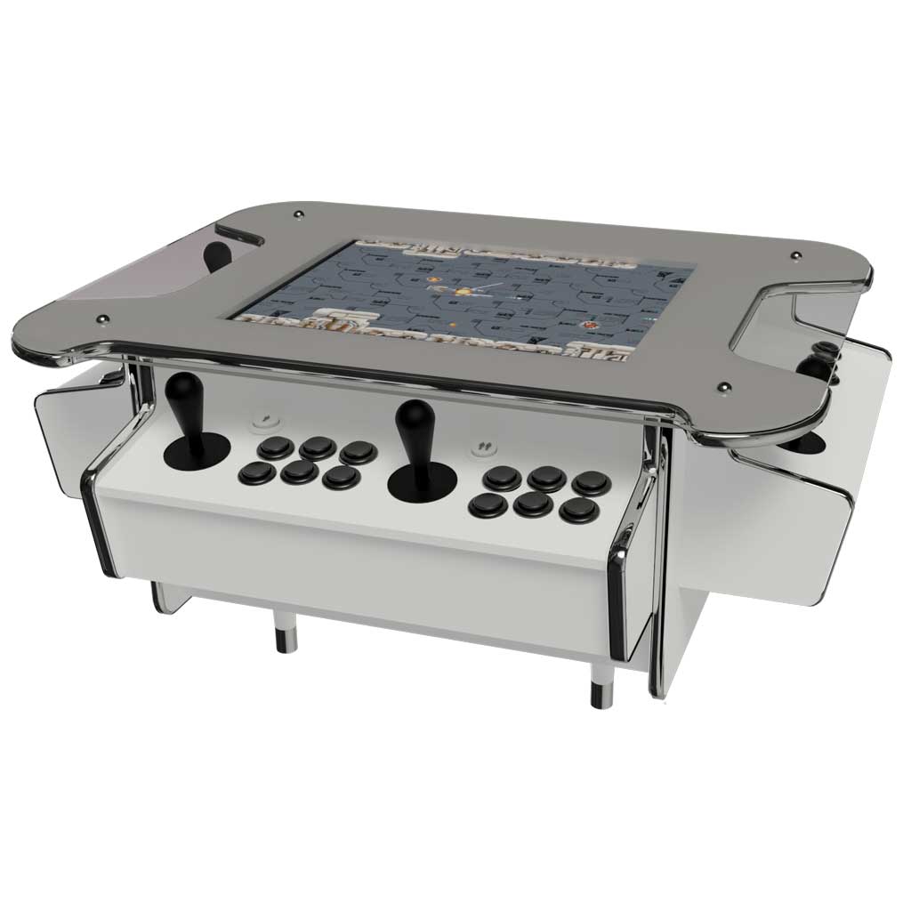 Synergy Elite coffee table arcade machine in white front profile
