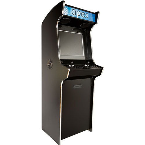 Apex Elite arcade machine in black with front left profile