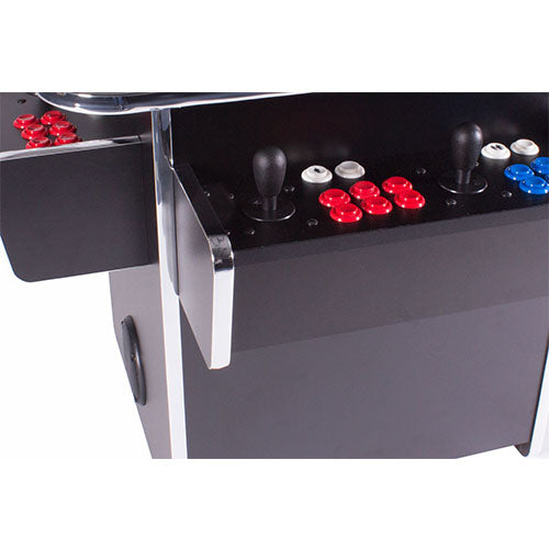black tabletop cabinet with arcade buttons