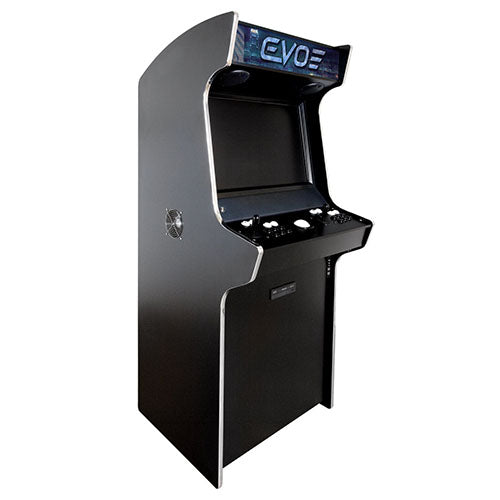 Evo Elite arcade machine in black front left profile