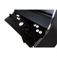 Evo Play arcade machine in black, control panel with trackball closeup from right
