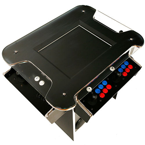Synergy Play sit-down arcade machine in black top-down profile