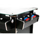 Synergy Play sit-down arcade machine in black control panels closeup