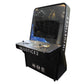 Nu-Gen Elite arcade machine in black with Injustice 2 decals front right profile