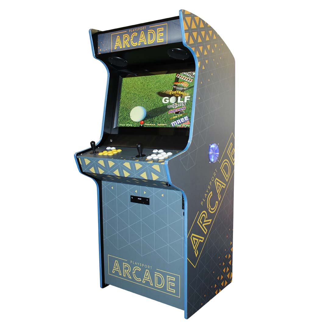 Evo Media arcade machine with Playsport Arcade decals front right 2