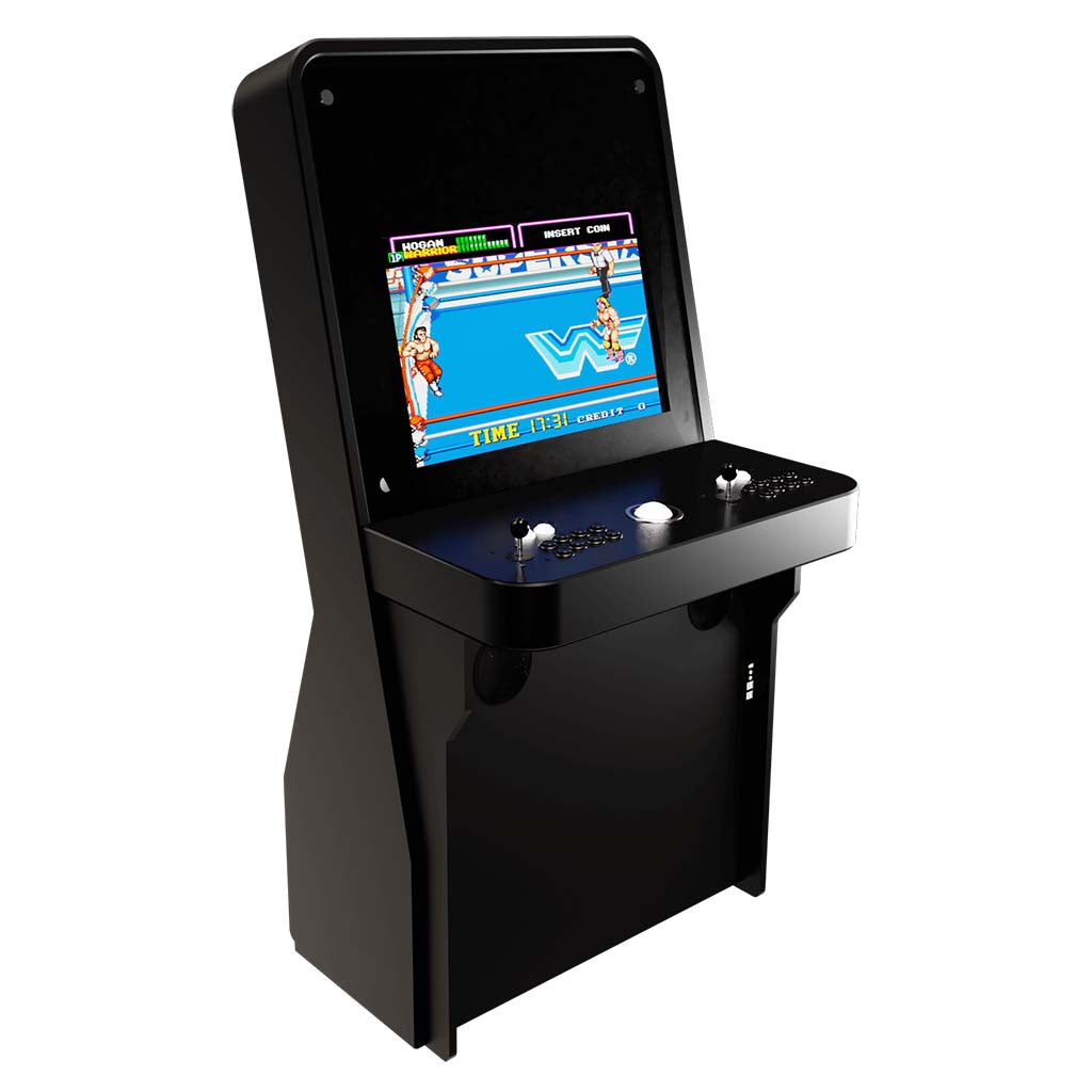 Nu-Gen Stand-up Elite arcade machine in black front left profile 2