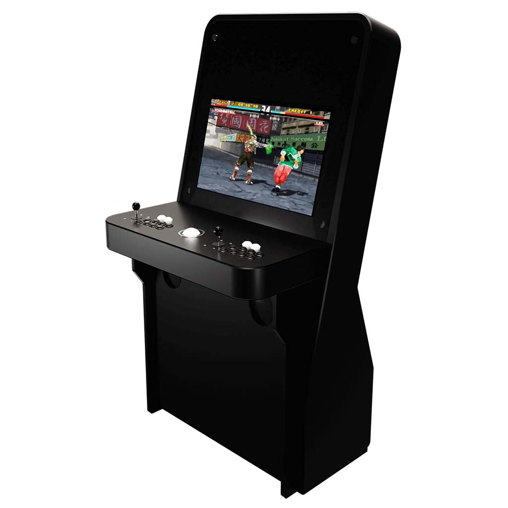 Nu-Gen Stand-up Play arcade machine in black front right profile