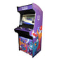 Evo Elite arcade machine with Twitch decals. Front right profile