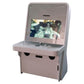 Nu-Gen Play arcade machine in white to silver gradient front right profile